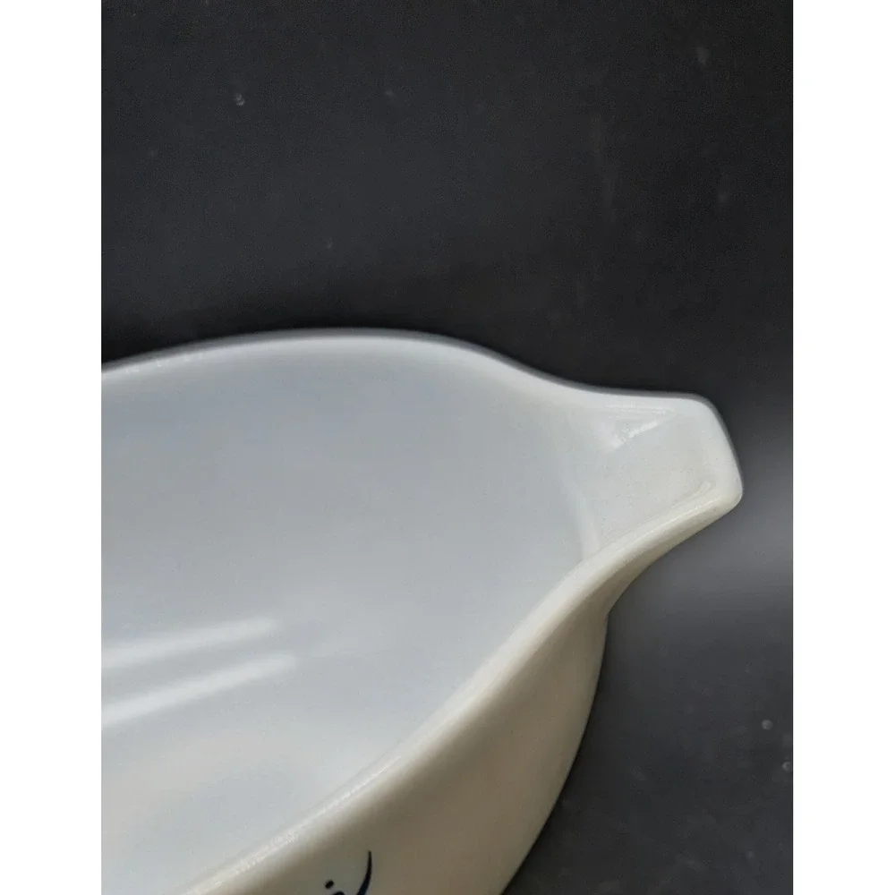 Vintage Pyrex Snowflake Blue Cinderella Mixing Bowl 442 1.5 Qt White Milk Glass